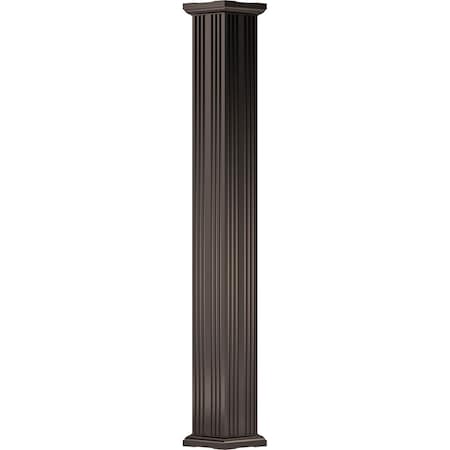 Ekena Millwork 10" x 8' Endura-Aluminum Column, Square Shaft (Load-Bearing 26,000 lbs), Non-Tapered, FLuted EA1008ENFSFTUTU